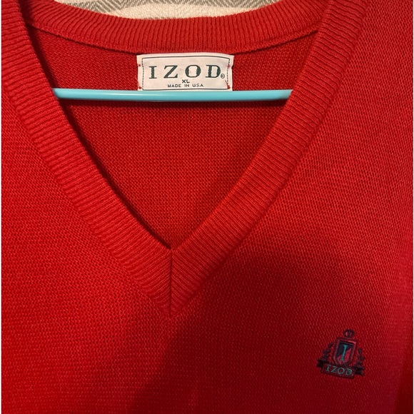Vintage Izod V-Neck Red Sweater Size XL - Picture 3 of 3